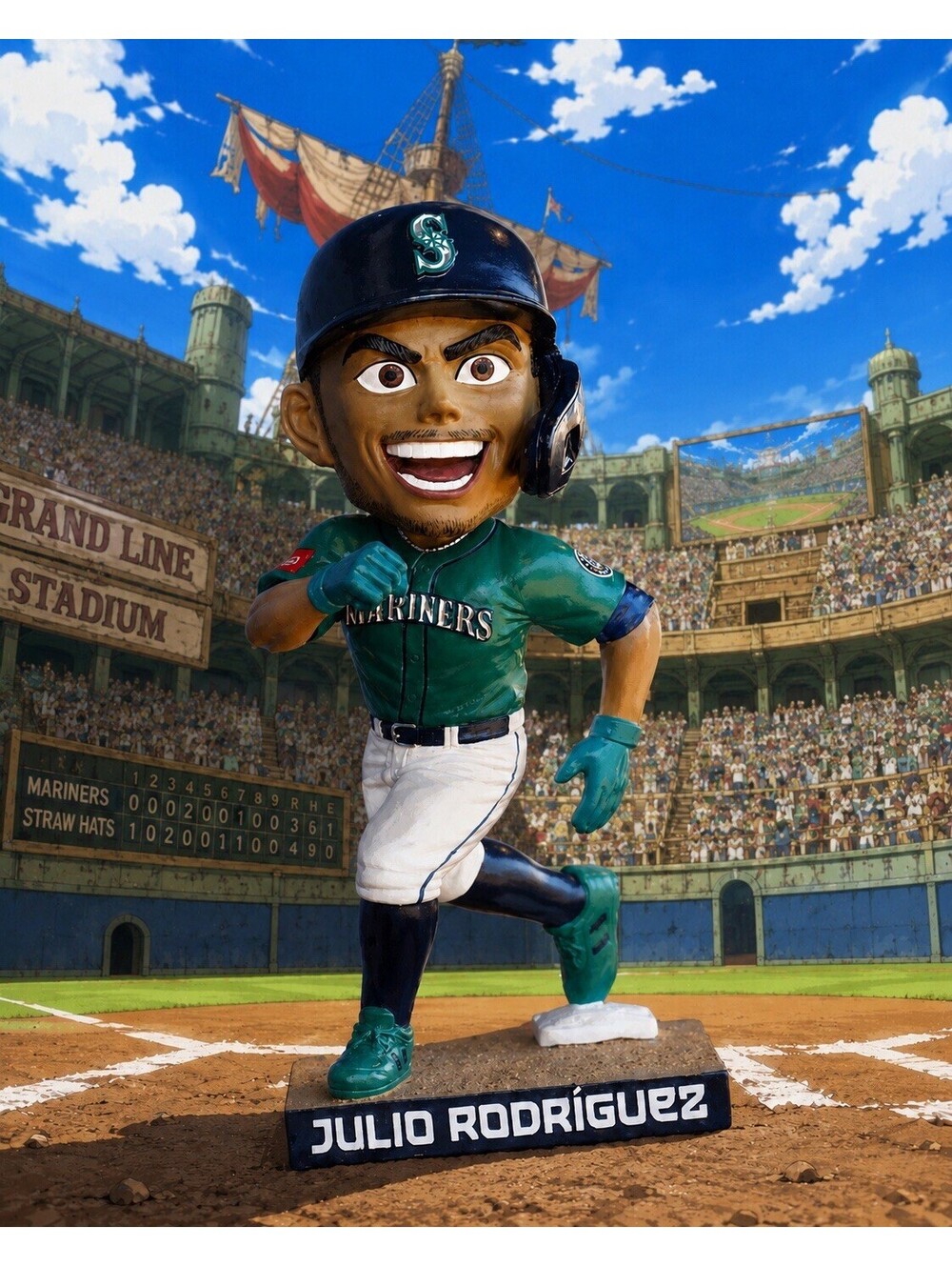 (Presale) 9/24/26 Mariners Julio Rodriguez Anime Bobblehead One Piece Style*